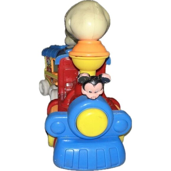 VINTAGE WALT DISNEY PLASTIC TODDLER TOY TRAIN MICKEY MOUSE & GOOFY - Picture 2 of 4
